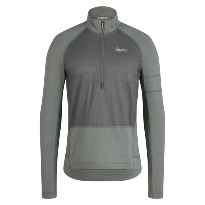 Men Explore Zip Neck Pullover Dark Greygreylint Aloe Washsage Greyrock Rapha Hoodies and Sweatshirts