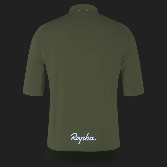 Men Explore Zip Neck Technical Tshirt Olive Greendeep Olive Greendark Navyoffwhitepale Greenlilac Rapha TShirts and Tops