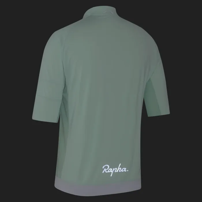 Men Explore Zip Neck Technical Tshirt Olive Greendeep Olive Greendark Navyoffwhitepale Greenlilac Rapha TShirts and Tops