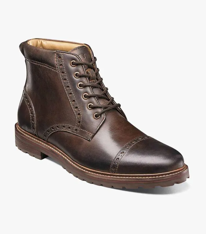 Men Fenway Cap Toe Boot Brown Ch Florsheim Dress Shoes