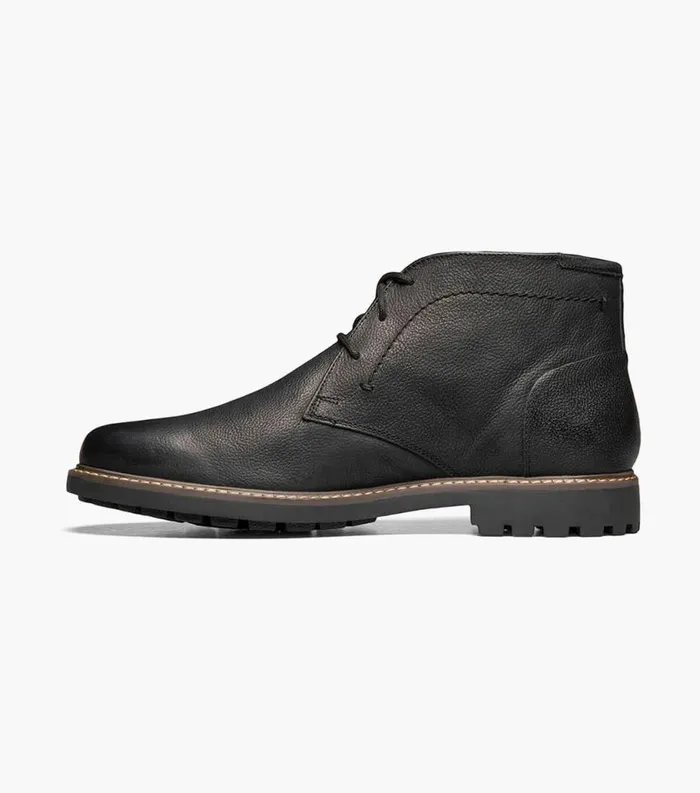 Men Field Plain Toe Chukka Boot Black Nubuck Florsheim Dress Shoes