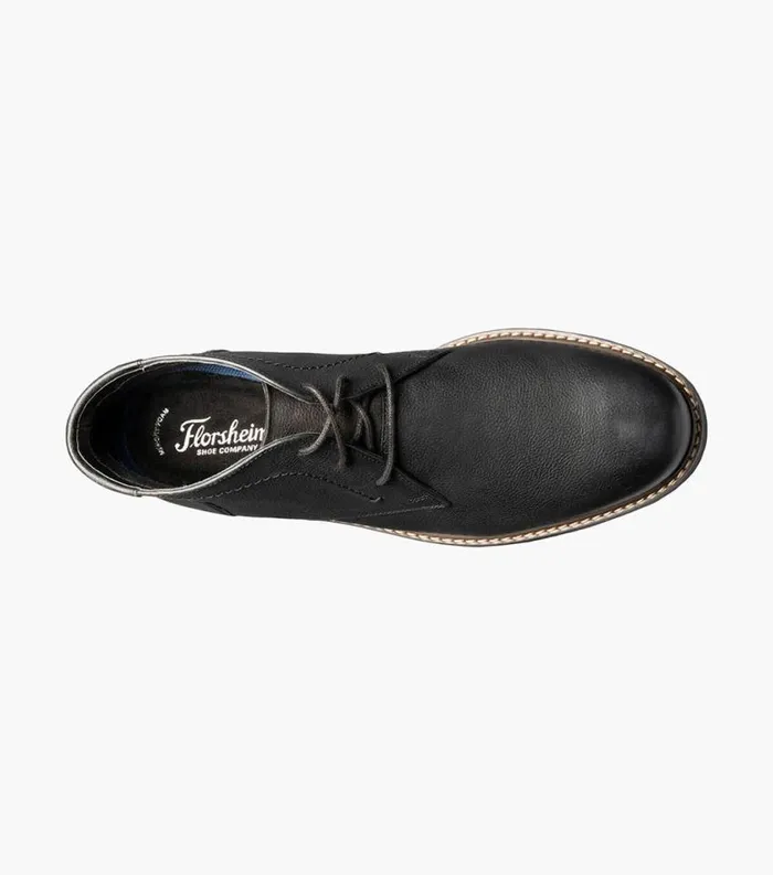 Men Field Plain Toe Chukka Boot Black Nubuck Florsheim Dress Shoes