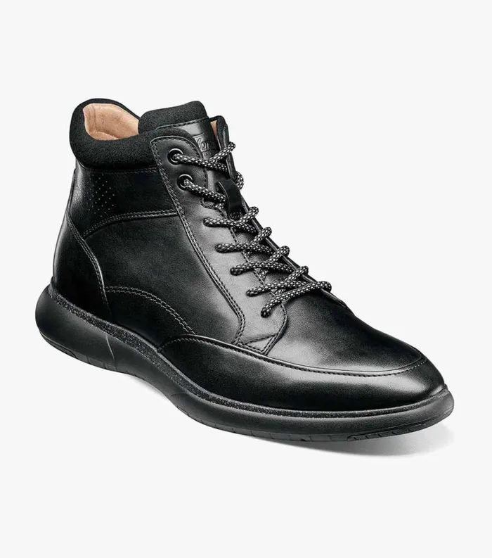 Men Flair Moc Toe Lace Up Boot Black Florsheim Casual Shoes
