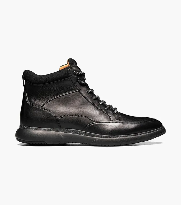 Men Flair Moc Toe Lace Up Boot Black Florsheim Casual Shoes