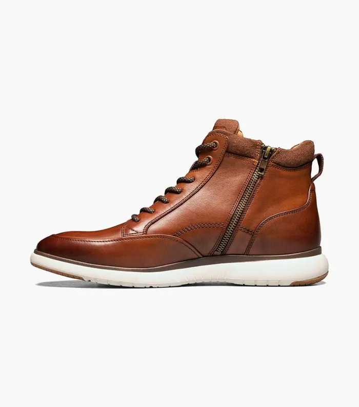 Men Flair Moc Toe Lace Up Boot Cognac Florsheim Casual Shoes