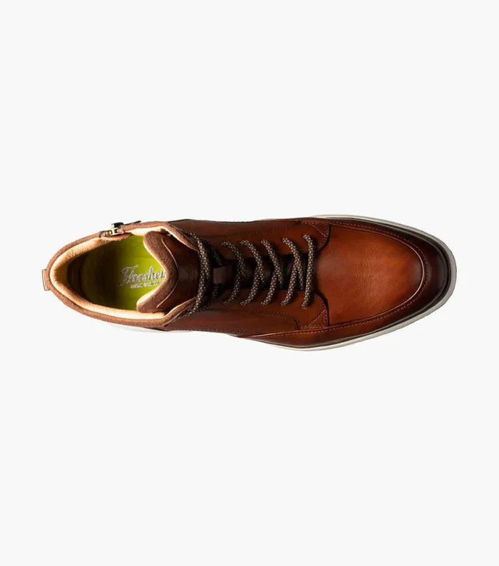 Men Flair Moc Toe Lace Up Boot Cognac Florsheim Casual Shoes