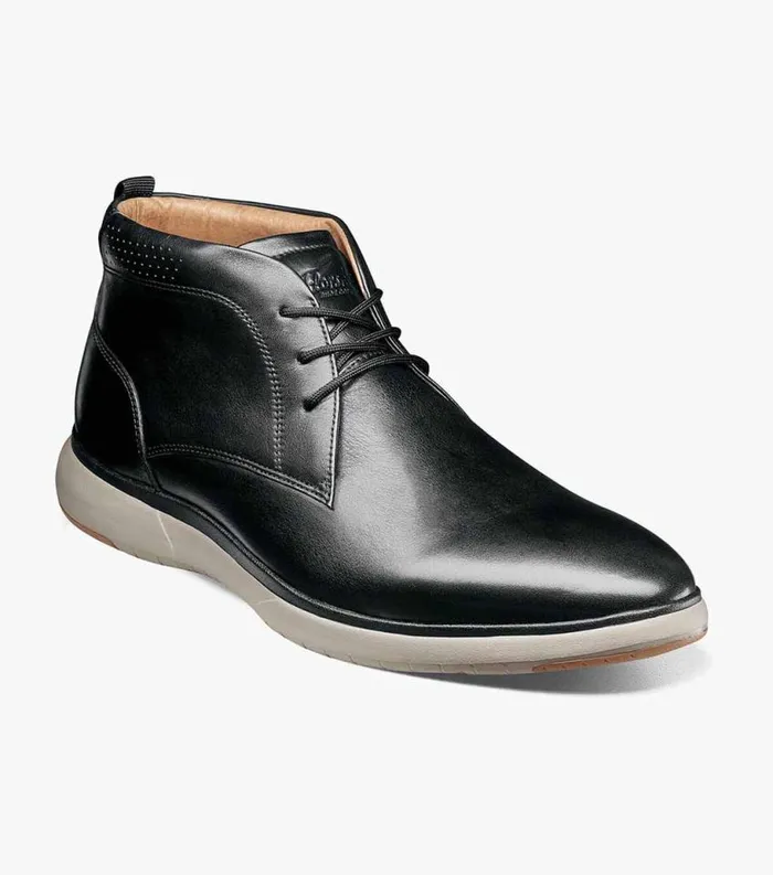 Men Flair Plain Toe Chukka Boot Black Florsheim Casual Shoes