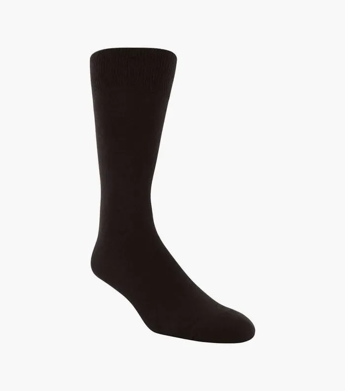Men Flat Knit Crew Dress Socks Black Florsheim Socks