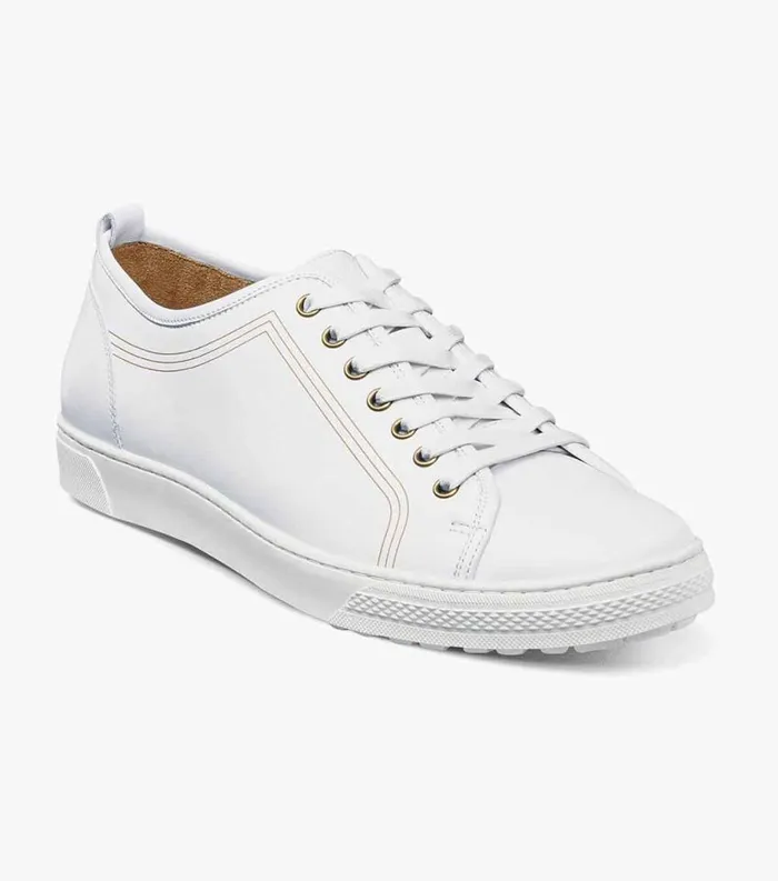 Men Forward Plain Toe Lace Up Sneaker White Florsheim Casual Shoes