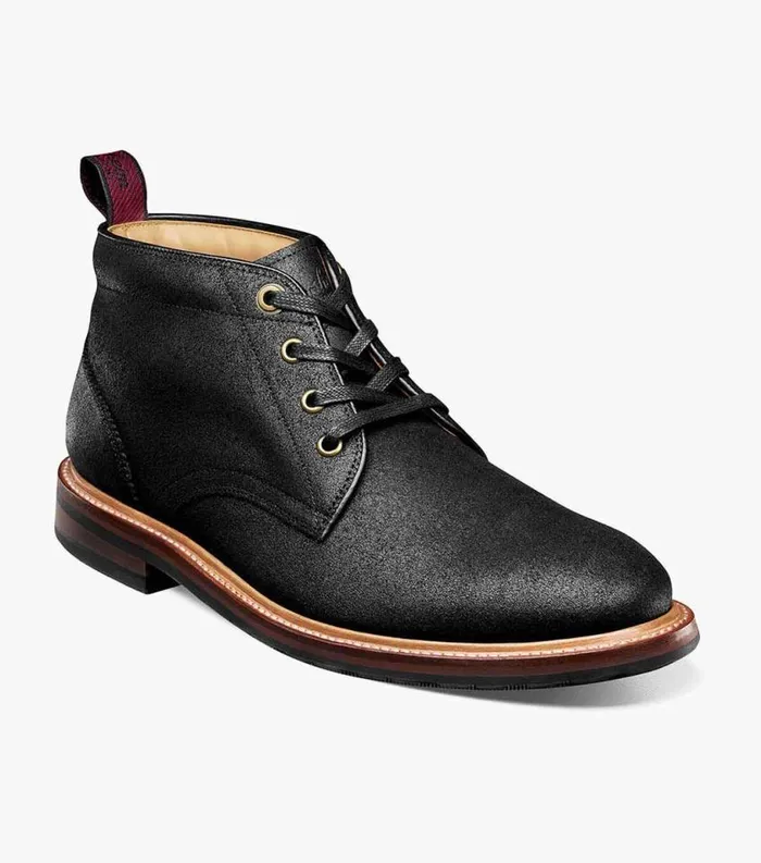 Men Foundry Plain Toe Chukka Boot Ebony Printed Florsheim Casual Shoes