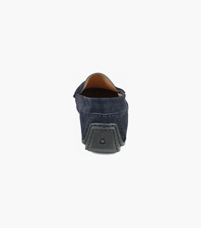 Men Fuego Moc Toe Penny Loafer Navy Suede Florsheim Dress Shoes