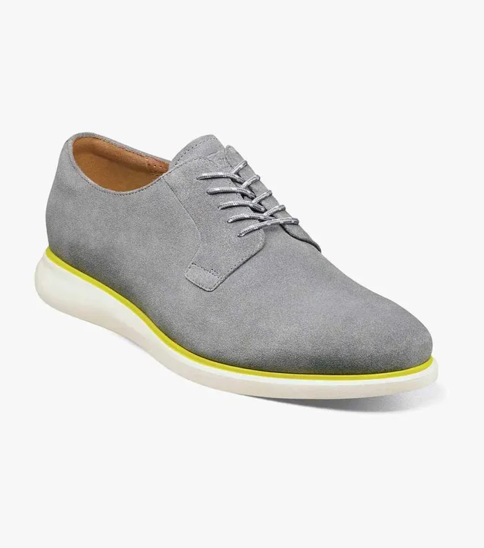 Men Fuel 5Eye Plain Toe Oxford Gray Suede Florsheim Casual Shoes