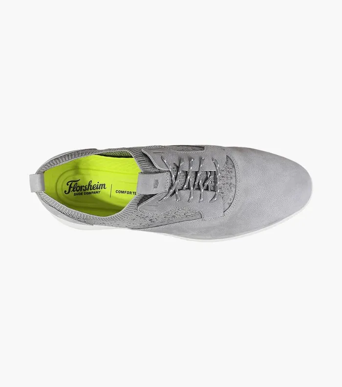 Men Fuel Knit Plain Toe Oxford Light Gray Florsheim Casual Shoes