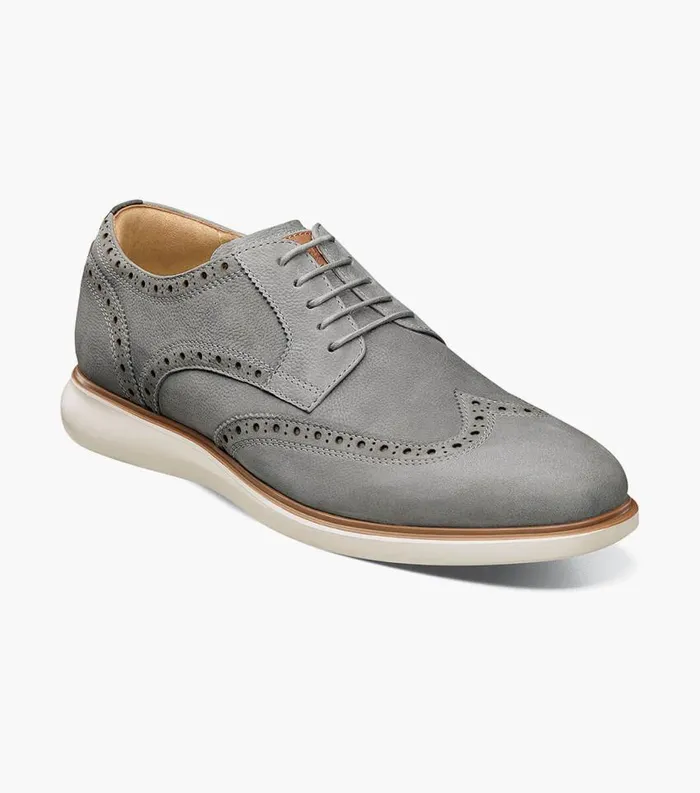 Men Fuel Wingtip Oxford Light Gray Florsheim Casual Shoes