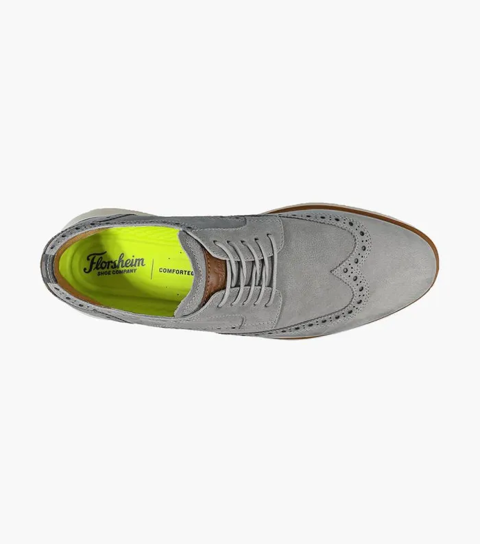 Men Fuel Wingtip Oxford Light Gray Florsheim Casual Shoes