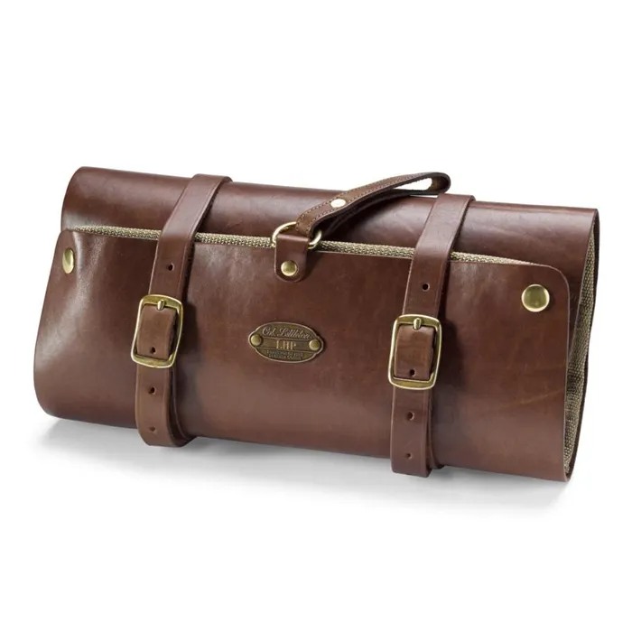 Men Genuine Leather Shave Kit Brown Orvis Packs and Bags