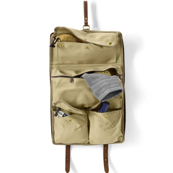 Men Genuine Leather Shave Kit Brown Orvis Packs and Bags