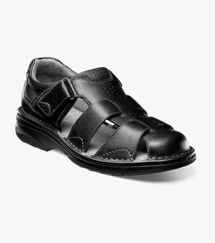 Men Getaway Fisherman Sandal Black Florsheim Casual Shoes