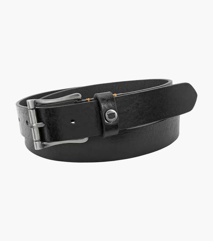 Men Gilmore Saddle Leather Bit Belt Black Florsheim Belts and Suspenders