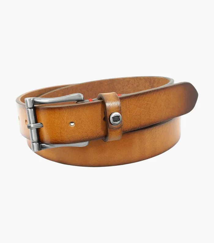 Men Gilmore Saddle Leather Bit Belt Tan Florsheim Belts and Suspenders