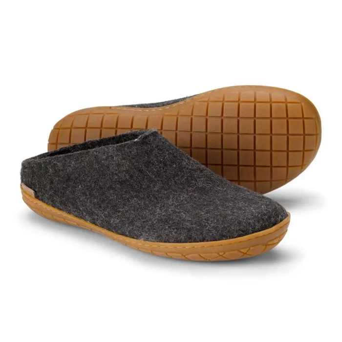 Men Glerups Felted Wool SlipOns Charcoal Orvis Slippers