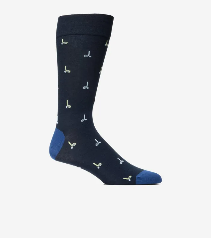 Men Golf Club Dress Crew Socks Navy Blue Cole Haan Socks