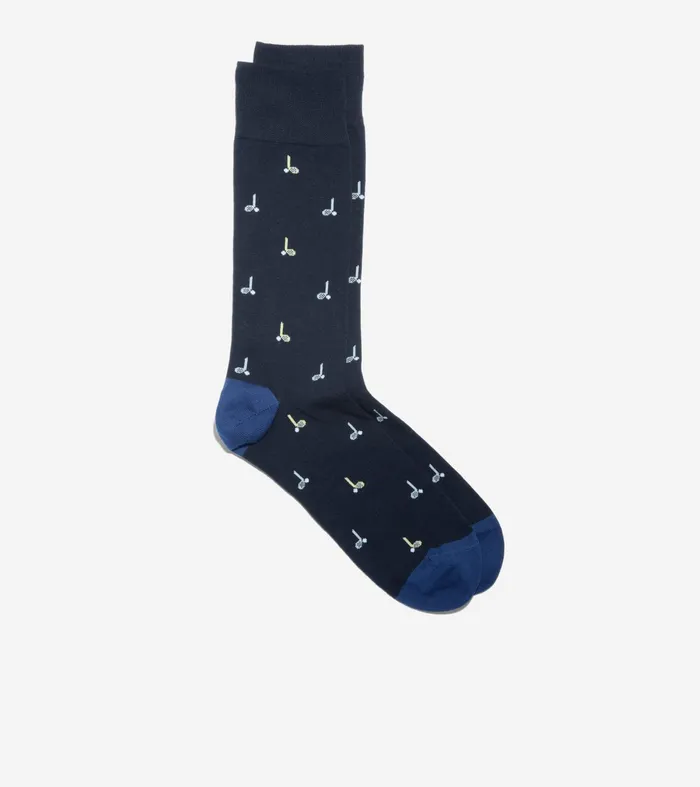 Men Golf Club Dress Crew Socks Navy Blue Cole Haan Socks