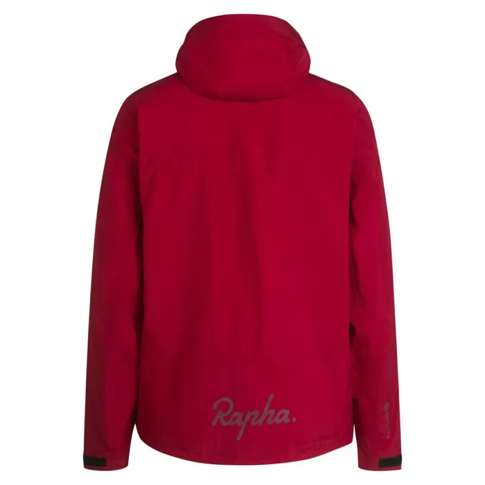 Men GoreTex Hooded Rain Jacket Dark Redredblackcarbon Greybluegrey Blue Rapha Jackets and Vests