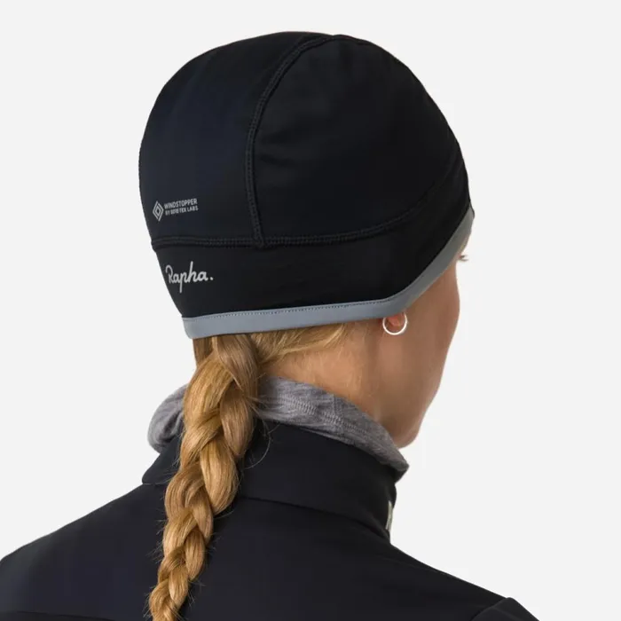 Men GoreTex Windstopper Thermal Hat Black Black Rapha Hats Gloves and Accessories
