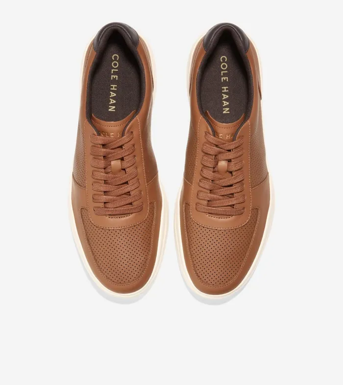 Men Grand Crosscourt Modern Tennis Sneakers British Tan Perforateddark Brown Cole Haan Sneakers