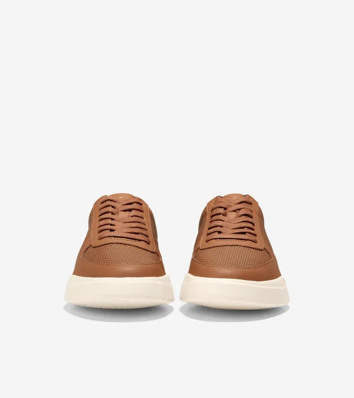 Men Grand Crosscourt Modern Tennis Sneakers British Tan Perforateddark Brown Cole Haan Sneakers