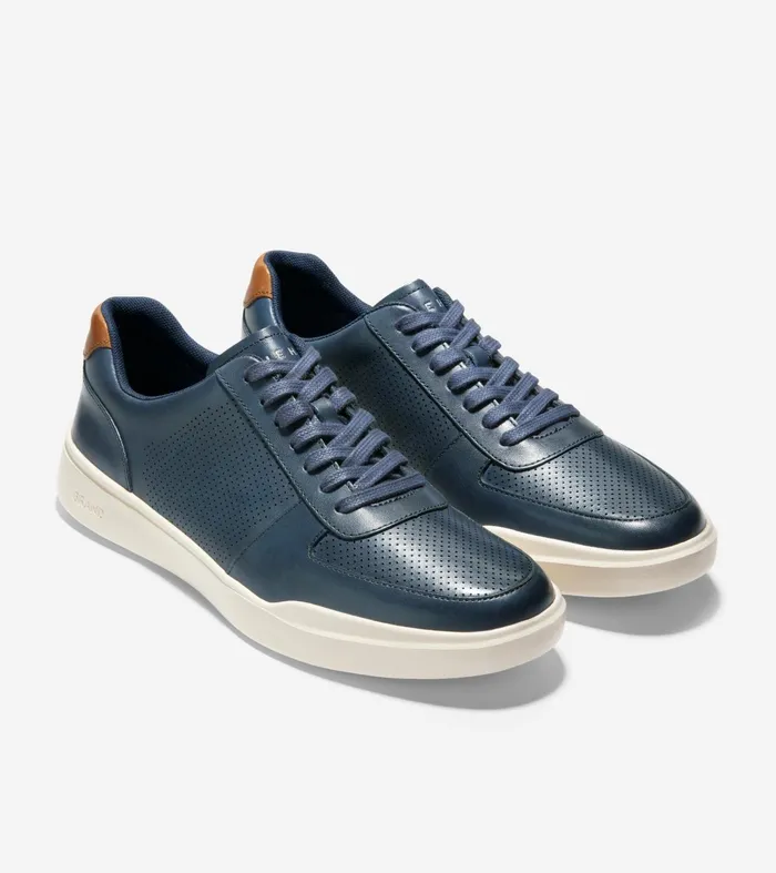 Men Grand Crosscourt Modern Tennis Sneakers Peacoat Perforatedbritish Tan Cole Haan Sneakers