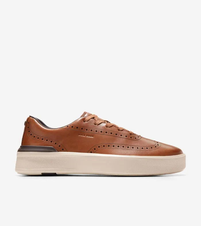 Men GrandProslash Crew Wingtip Sneakers British Tanbirch Cole Haan Sneakers