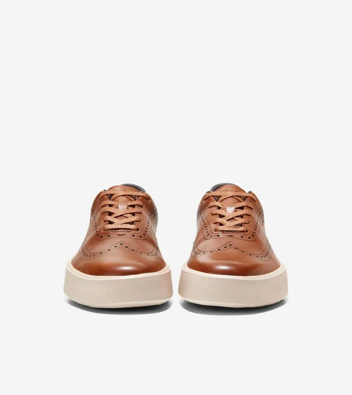 Men GrandProslash Crew Wingtip Sneakers British Tanbirch Cole Haan Sneakers