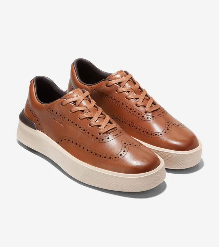 Men GrandProslash Crew Wingtip Sneakers British Tanbirch Cole Haan Sneakers