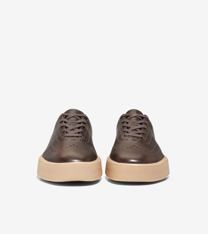Men GrandProslash Crew Wingtip Sneakers Dark Chocolateoat Cole Haan Sneakers