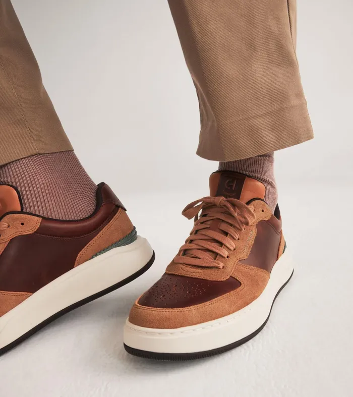 Men GrandProslash Crossover Sneakers Acorn Browntrellisivory Cole Haan Sneakers