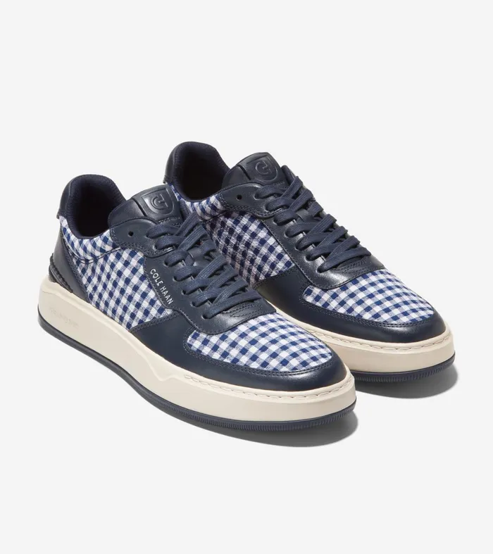 Men GrandProslash Crossover Sneakers Navy Blazerginghamivory Cole Haan Sneakers