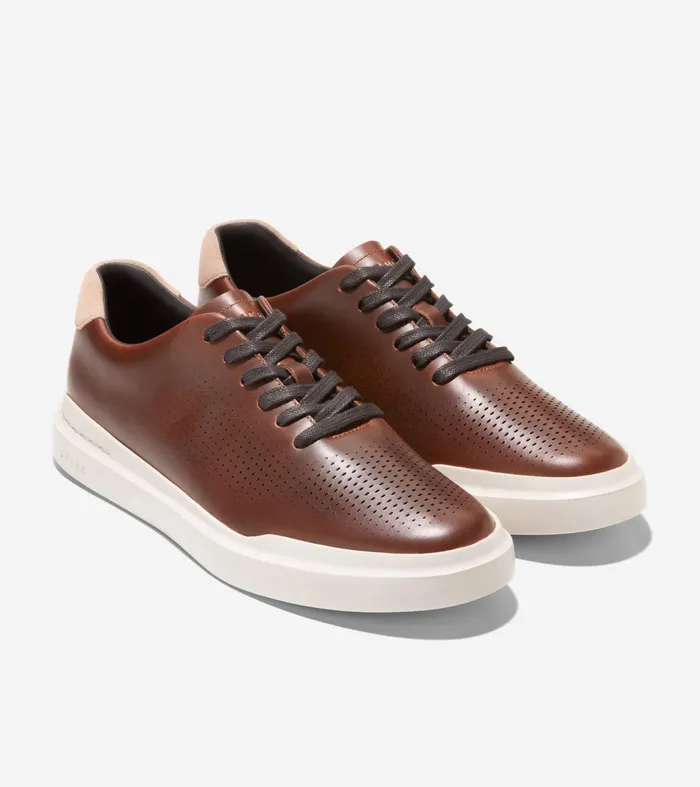 Men GrandProslash Rally Laser Cut Sneakers Acornsesameivory Cole Haan Sneakers