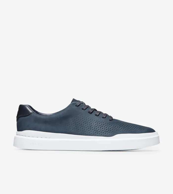 Men GrandProslash Rally Laser Cut Sneakers Navy Nubuck Cole Haan Sneakers