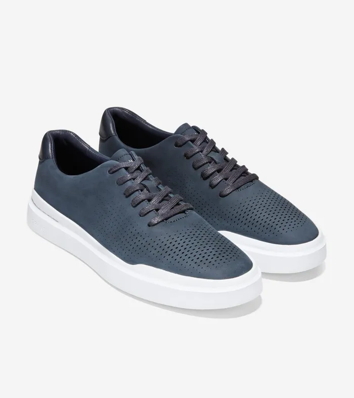 Men GrandProslash Rally Laser Cut Sneakers Navy Nubuck Cole Haan Sneakers