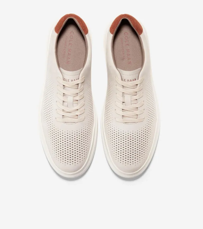 Men GrandProslash Rally Laser Cut Sneakers Silver Liningscotchivory Cole Haan Sneakers