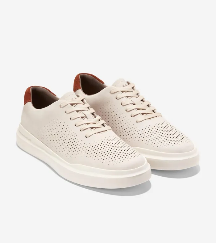 Men GrandProslash Rally Laser Cut Sneakers Silver Liningscotchivory Cole Haan Sneakers