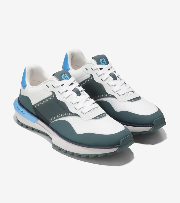 Men GrandProslash WaterResistant Ashland Golf Sneakers Storm Grayoptic Whitemarina Blue Cole Haan Sneakers