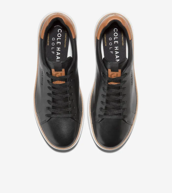 Men GrandProslash Waterproof Topspin Golf Shoes Blackpecan Brownoptic White Cole Haan Sneakers