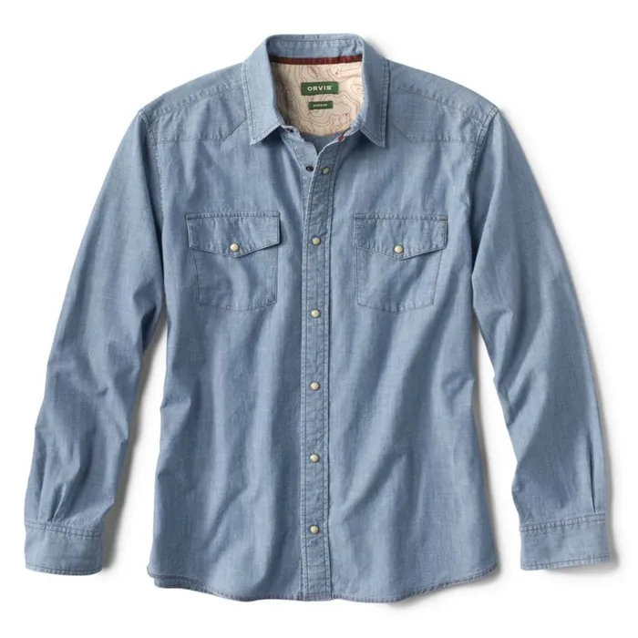 Men Great Bend Washed Indigo Shirt Chambray Orvis Shirts