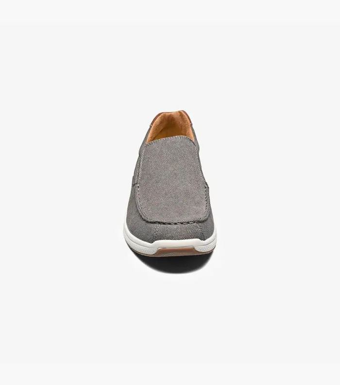 Men Great Lakes Canvas Moc Toe Slip On Gray Florsheim Casual Shoes