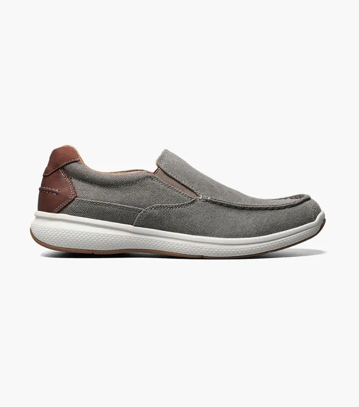 Men Great Lakes Canvas Moc Toe Slip On Gray Florsheim Casual Shoes