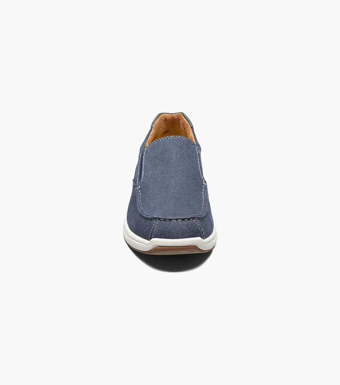 Men Great Lakes Canvas Moc Toe Slip On Navy Florsheim Casual Shoes
