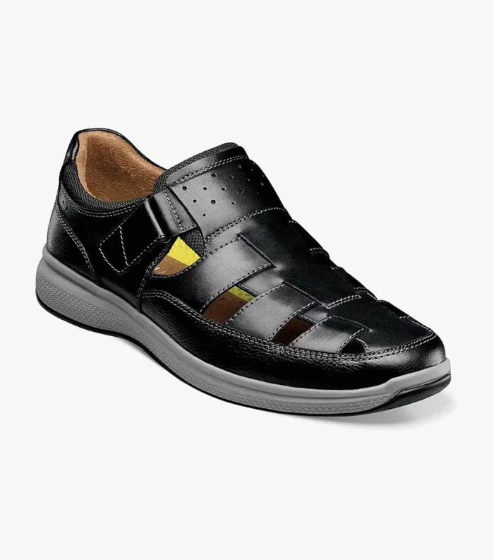 Men Great Lakes Fisherman Sandal Black Florsheim Casual Shoes